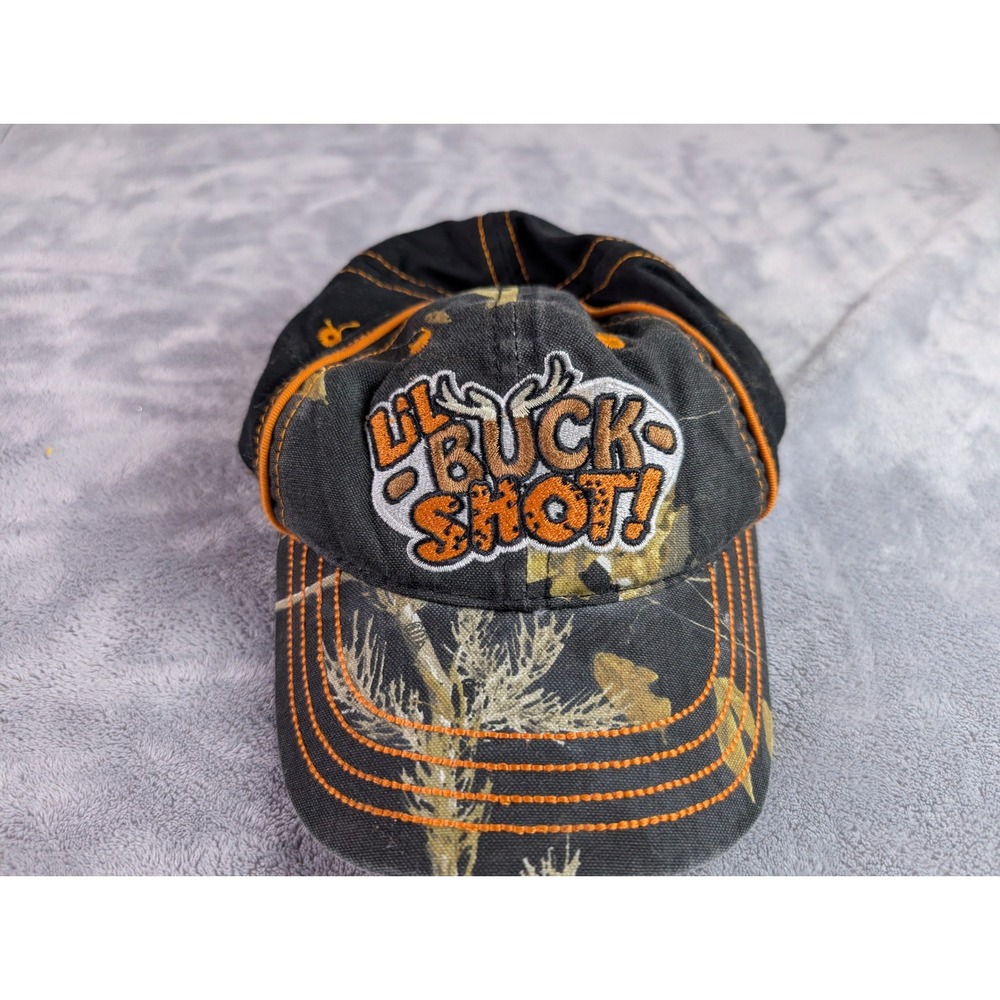 Signatures Toddler Lil Buck Shot Camo Black Orange Adjustable Baseball Hat Cap